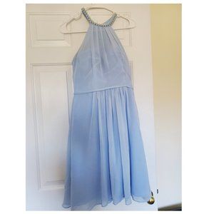 Davids Bridal Ice Blue Size 4 Bridesmaid Dress